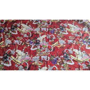 Funny Santas Douglas Laird Wilmington Prints Red Christmas Cotton Fabric BTY